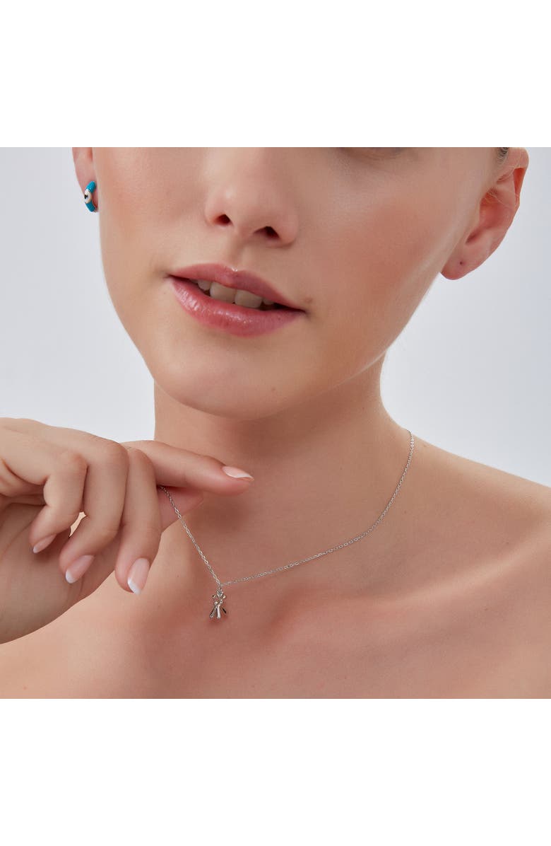 Spero London Balloon Dog Poodle Necklace In Sterling Silver, Alternate, color, Silver