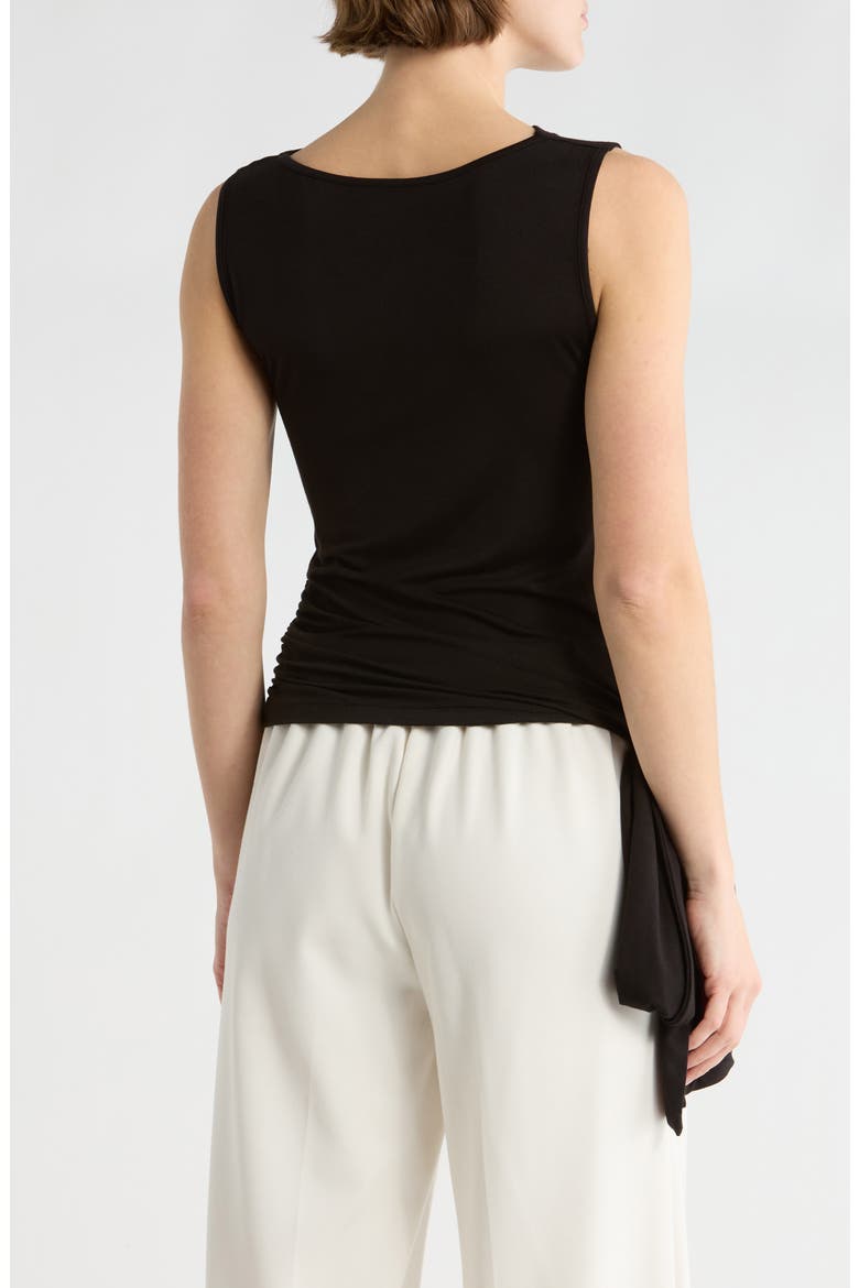Side Tie Stretch Modal Top, Alternate, color, BLACK