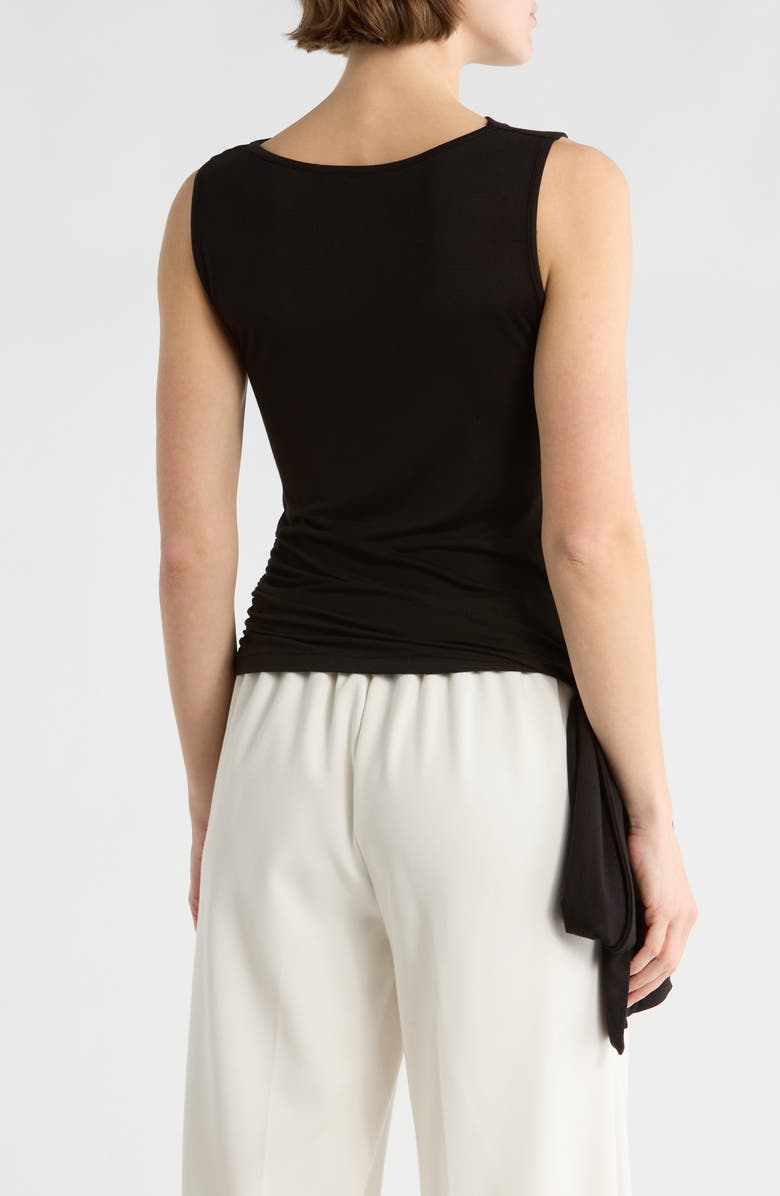 Renee C Side Tie Stretch Modal Top, Alternate, color, Black