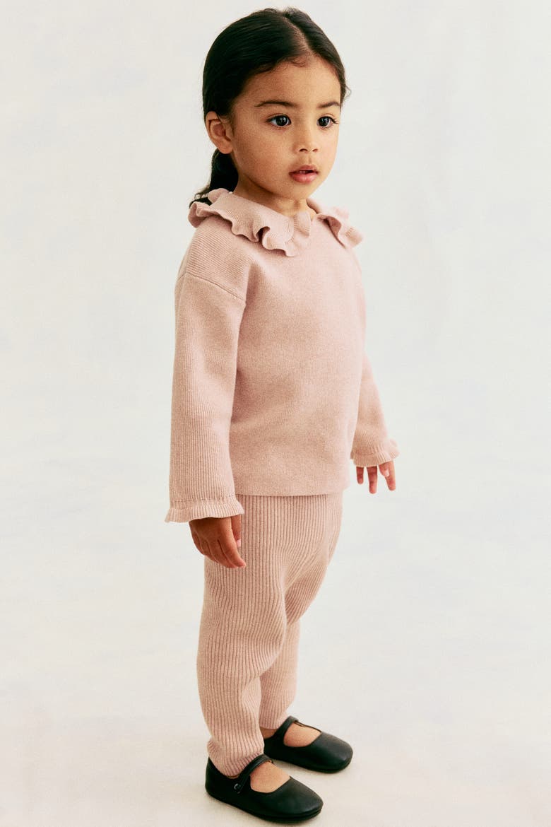 2-piece Rib-knit Cotton Set, Alternate, color, Light dusty pink
