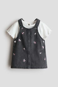H&M 2-piece Dungaree Dress And Top Set