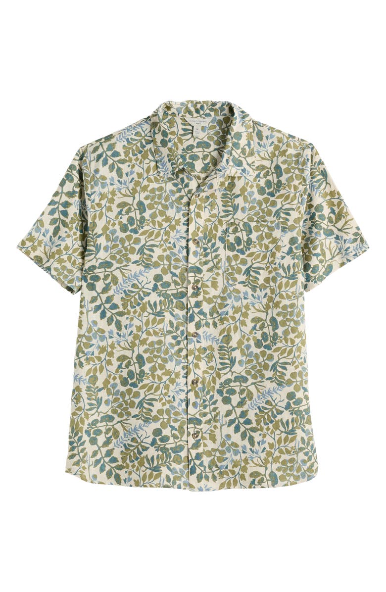 Seasalt Cornwall Blue Heron Short Sleeve Linen Shirt, Alternate, color, Winding Herbs Ecru