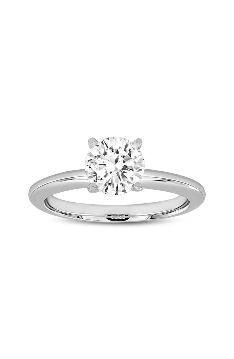 LuvMyJewelry Nysa 14K White Gold Round Cut Lab Grown Diamond Solitaire Engagement Ring - 1.0 Ct, Main, color, 14K White Gold