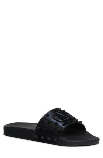 Valentino Vlogo Rubber Slide In Nero