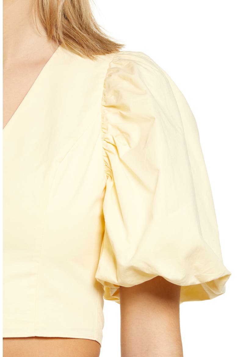 V-Neck Crop Top, Alternate, color, YELLOW