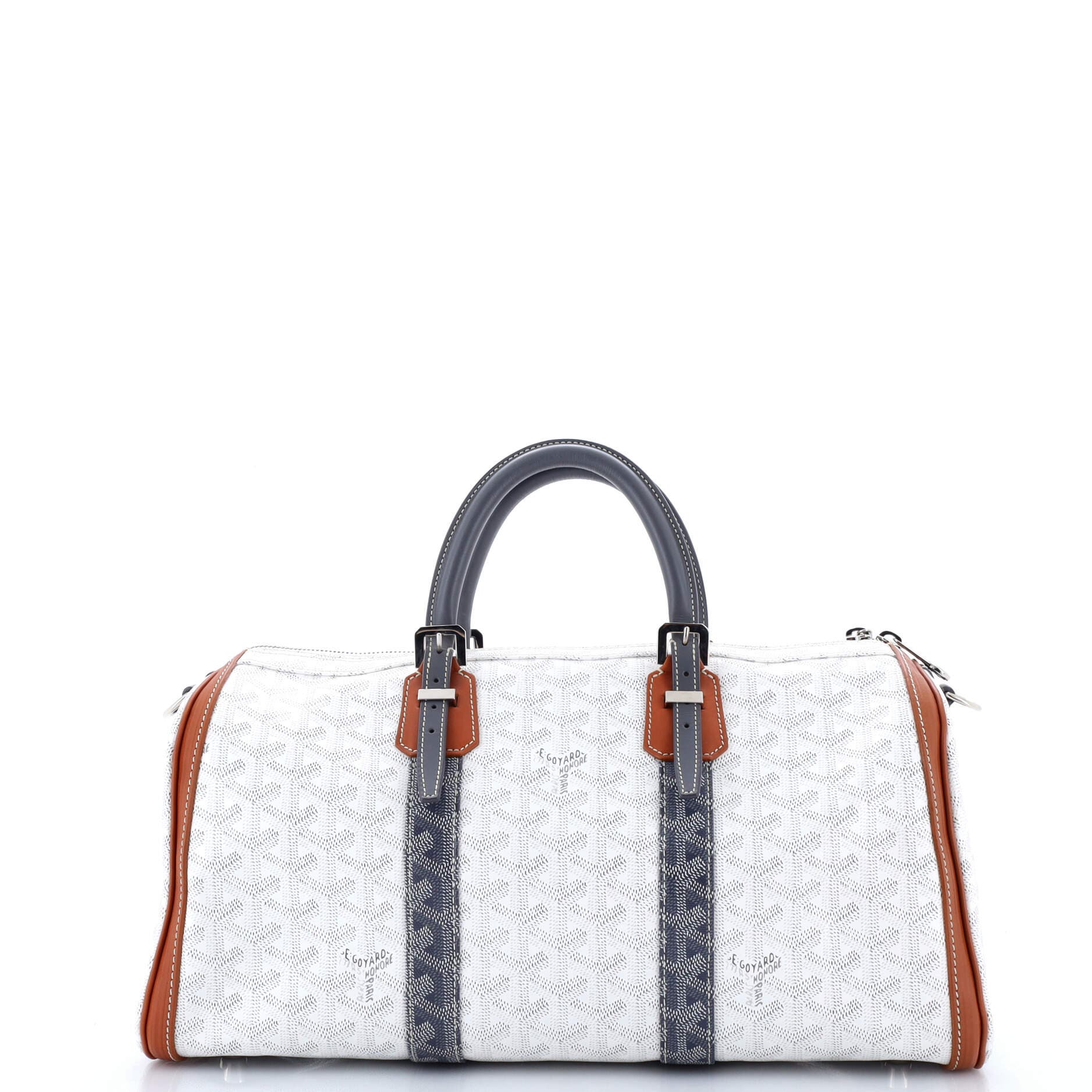 Pre-Owned Goyard Croisiere Bag Coated Canvas 35, Alternate, color, White