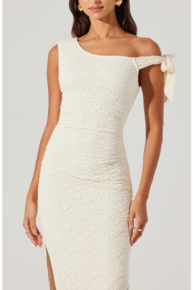Emely Floral One-Shoulder Stretch Lace Dress, Alternate, color, CREAM