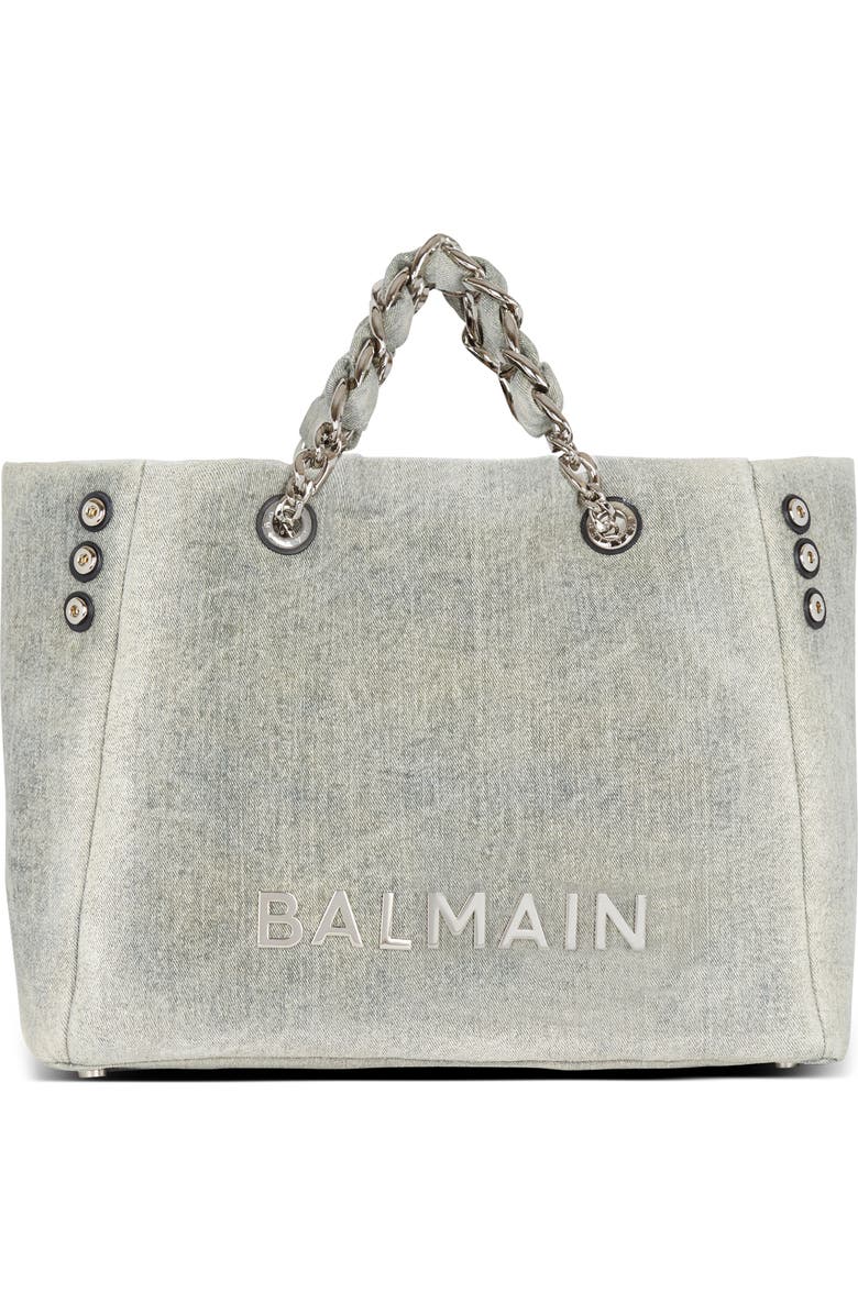 Balmain 1945 Soft Washed Denim Tote, Main, color,