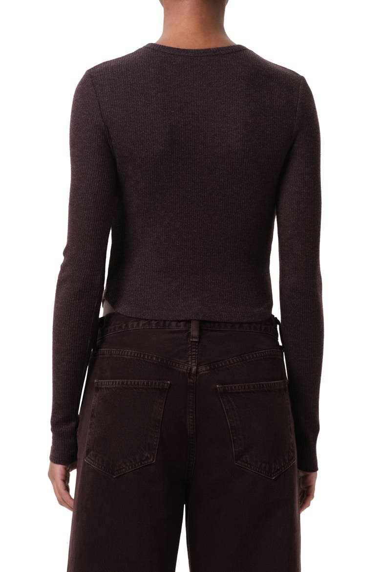 Neema Ribbed Long Sleeve T-Shirt, Alternate, color, ROOT DARK BURGANDY
