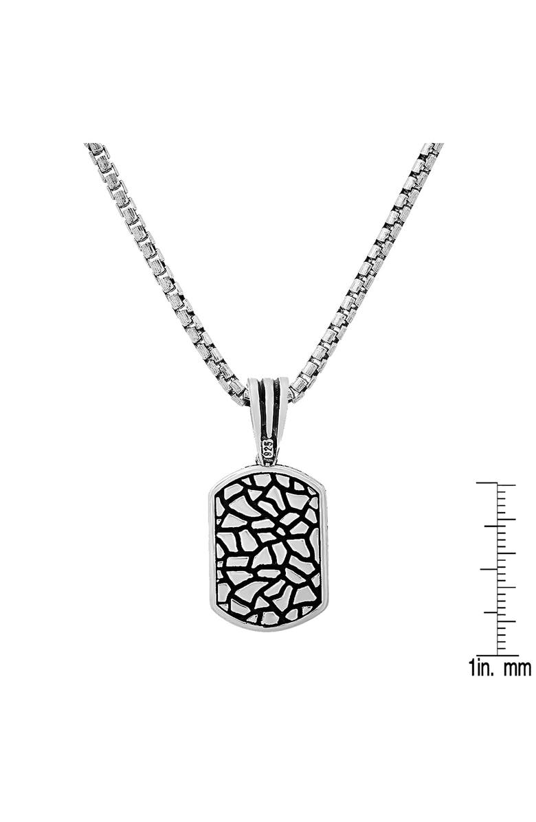 HMY JEWELRY Men's Sterling Silver Pendant Necklace, Alternate, color, Silver/ Black