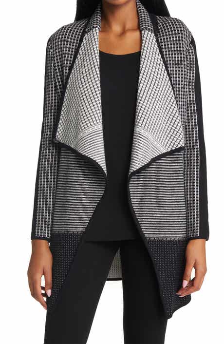 Ming Wang Draped Open Front Knit Jacket