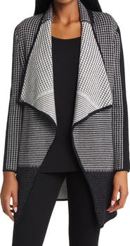 Ming Wang Draped Open Front Knit Jacket