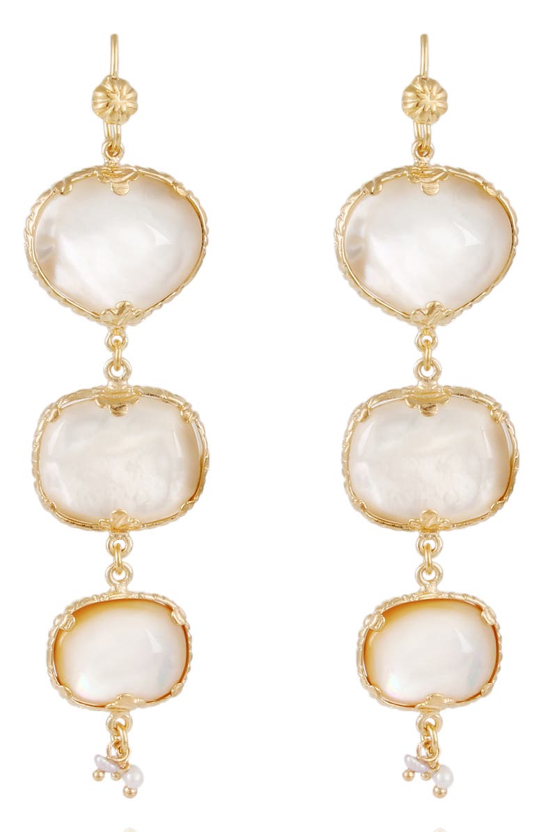 Gas Bijoux Silene Mother-of-Pearl Drop Earrings, Main, color,