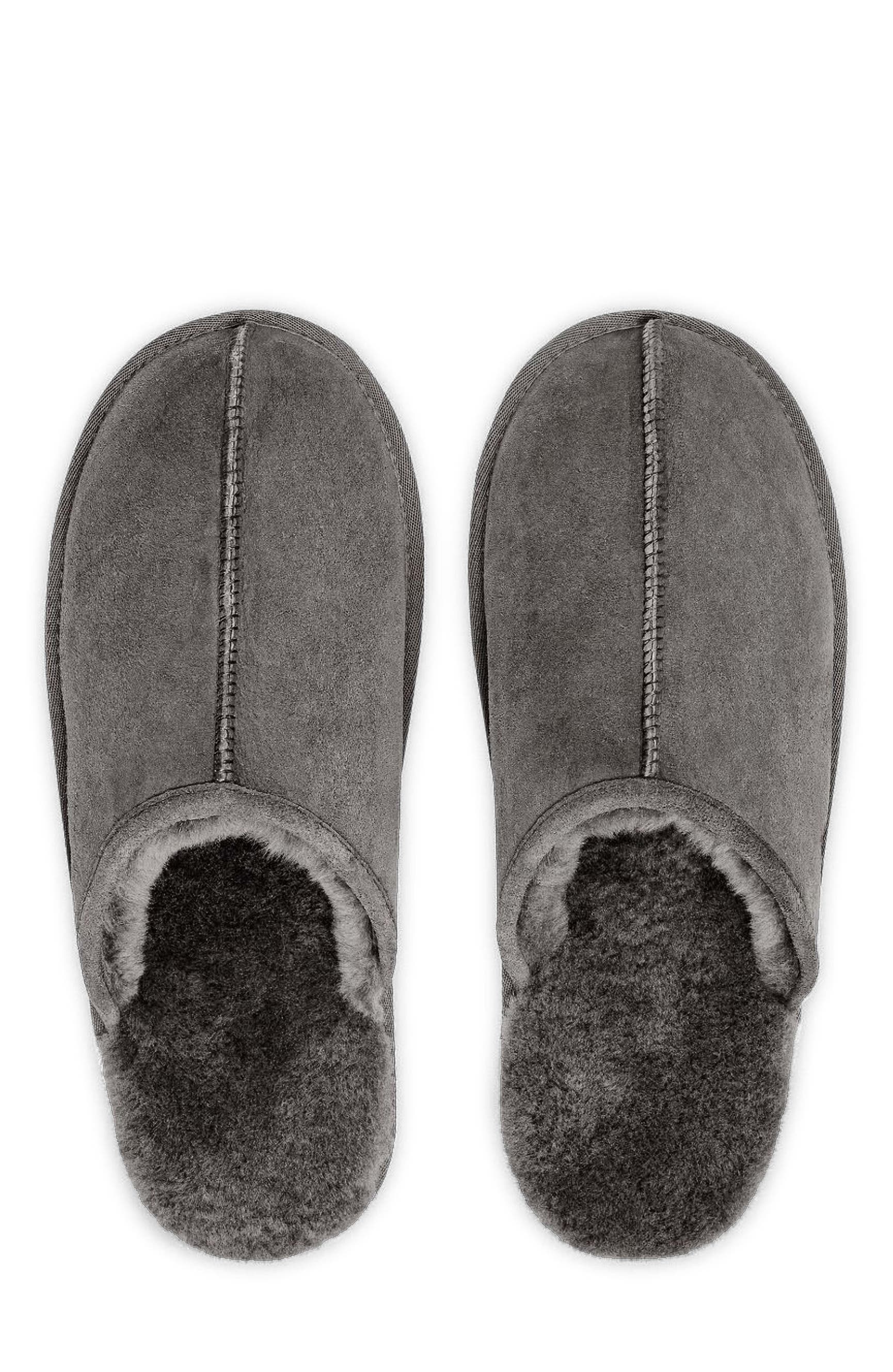 Edmund Mens sheepskin slippers, Alternate, color, Grey