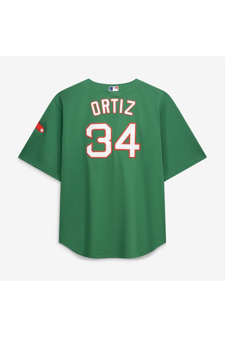 Men's Mitchell & Ness David Ortiz Kelly Green Boston Red Sox Big & Tall Cooperstown Collection Mesh Batting Practice Jersey, Alternate, color, Kelly Green