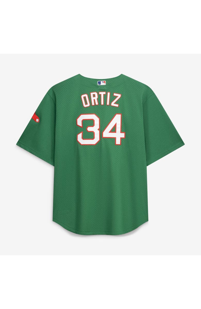 Mitchell & Ness Men's Mitchell & Ness David Ortiz Kelly Green Boston Red Sox Big & Tall Cooperstown Collection Mesh Batting Practice Jersey, Alternate, color, Kelly Green