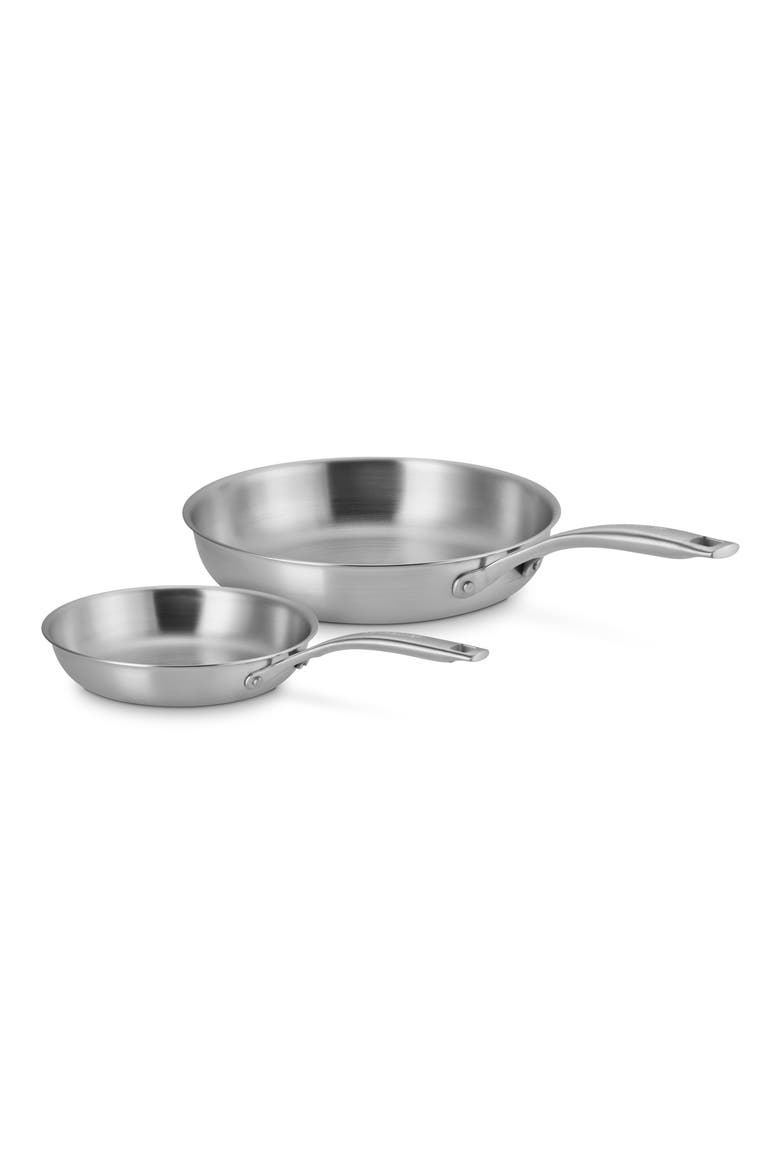 Essential 2-Piece Stainless Steel Frying Pan Set, Main, color, STAINLESS STEEL