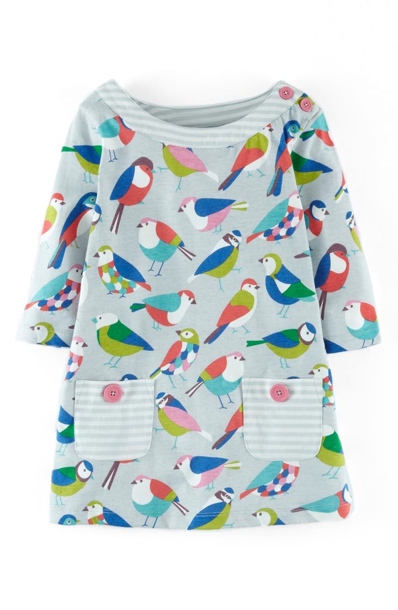 Mini Boden Jersey Cotton Print Tunic, Main, color, 