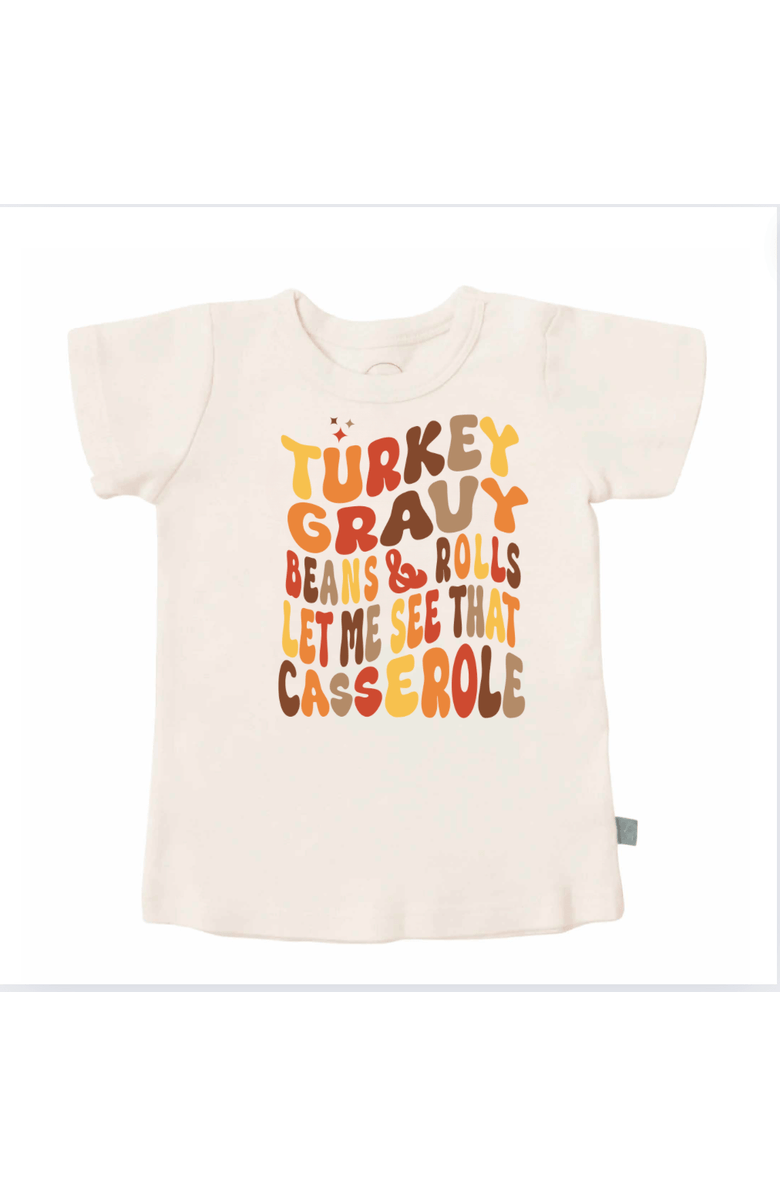 Finn + Emma Organic Graphic Tee | Turkey Gravy Casserole, Main, color, Off White