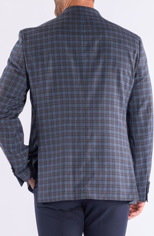 Savile Row Co Mayfair Blue Brown Plaid Sport Coat In Blue
