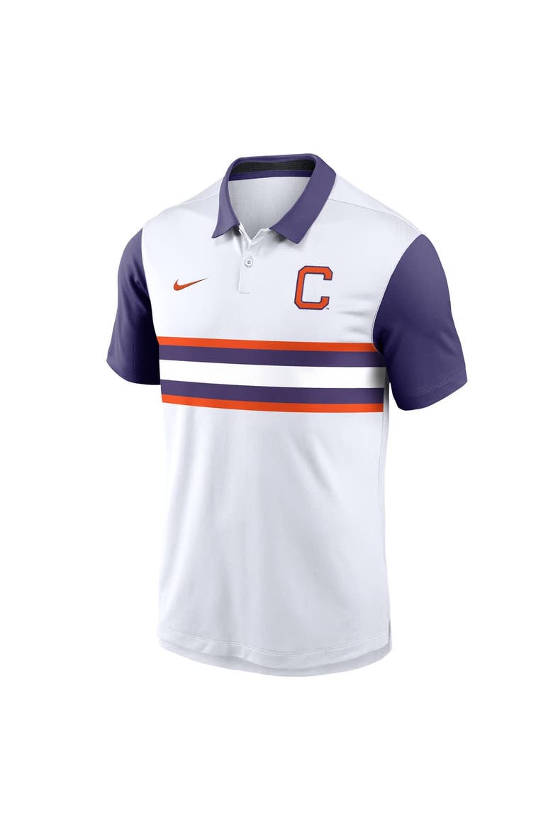 Men's Nike White/Purple Clemson Tigers Athletic Prep Alt Logo Vapor Performance Polo, Alternate, color, White