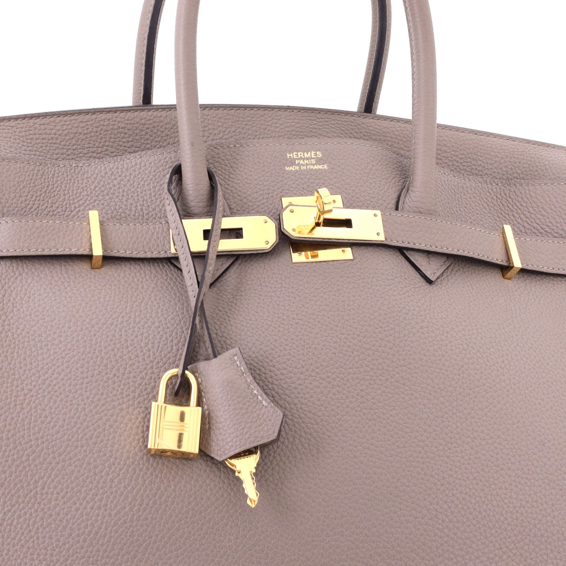 Pre-Owned Hermes Birkin Handbag Grey Togo with Gold Hardware 35, Alternate, color, Gris Asphalte