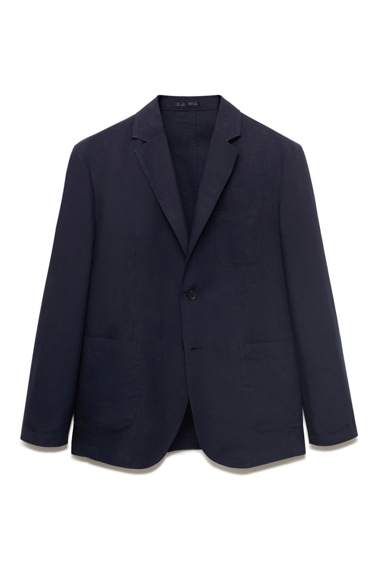Slim Fit Slub Lyocell & Linen Suit Jacket, Alternate, color, NAVY