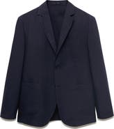 MANGO Slim Fit Slub Lyocell & Linen Suit Jacket