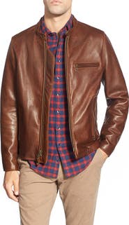 Schott NYC Café Racer Oil Tanned Leather Moto Jacket
