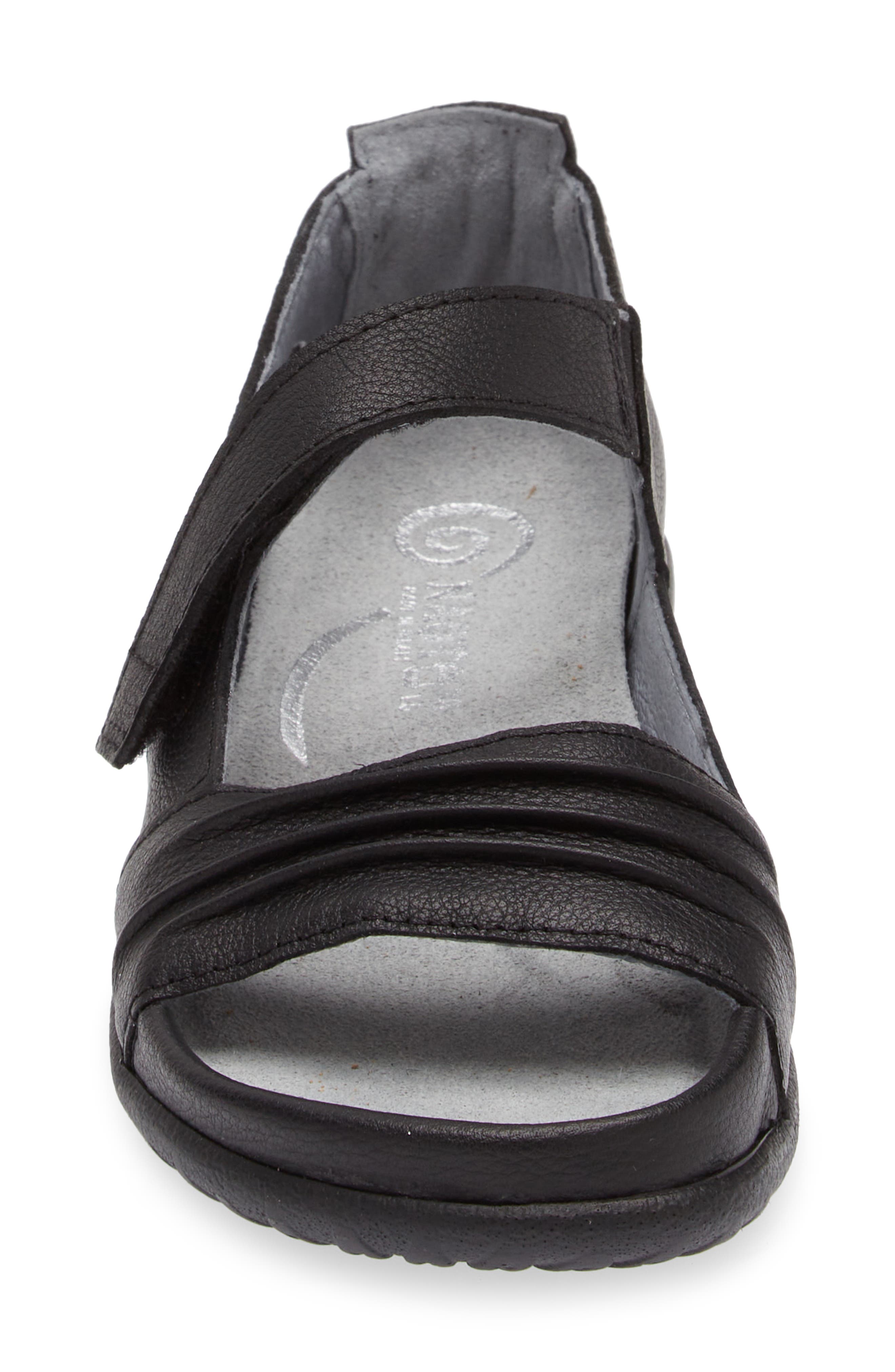 Naot 'Papaki' Sandal, Alternate, color, Soft Black Leather