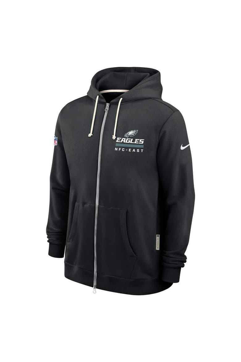 Men's Nike Black Philadelphia Eagles Sideline Standard Issue Utility Player Dri-FIT Full-Zip Hoodie, Alternate, color, Black