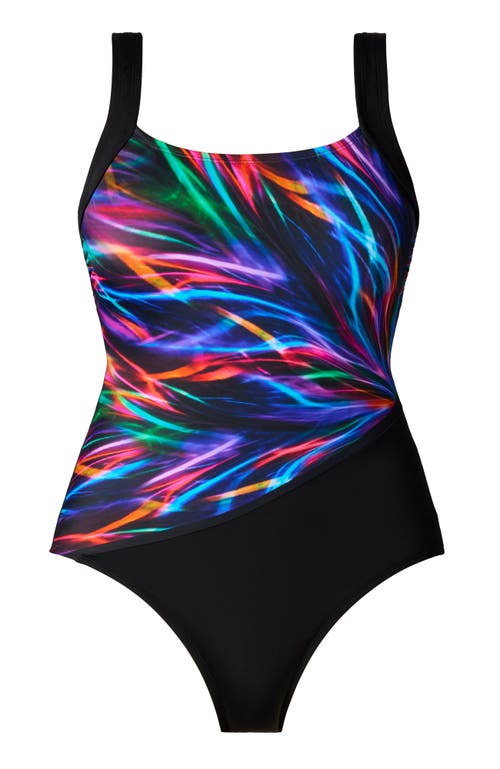 Shapesolver Sport Squareneck Illusion Tank Chlorine Resistant One-piece Swimsuit