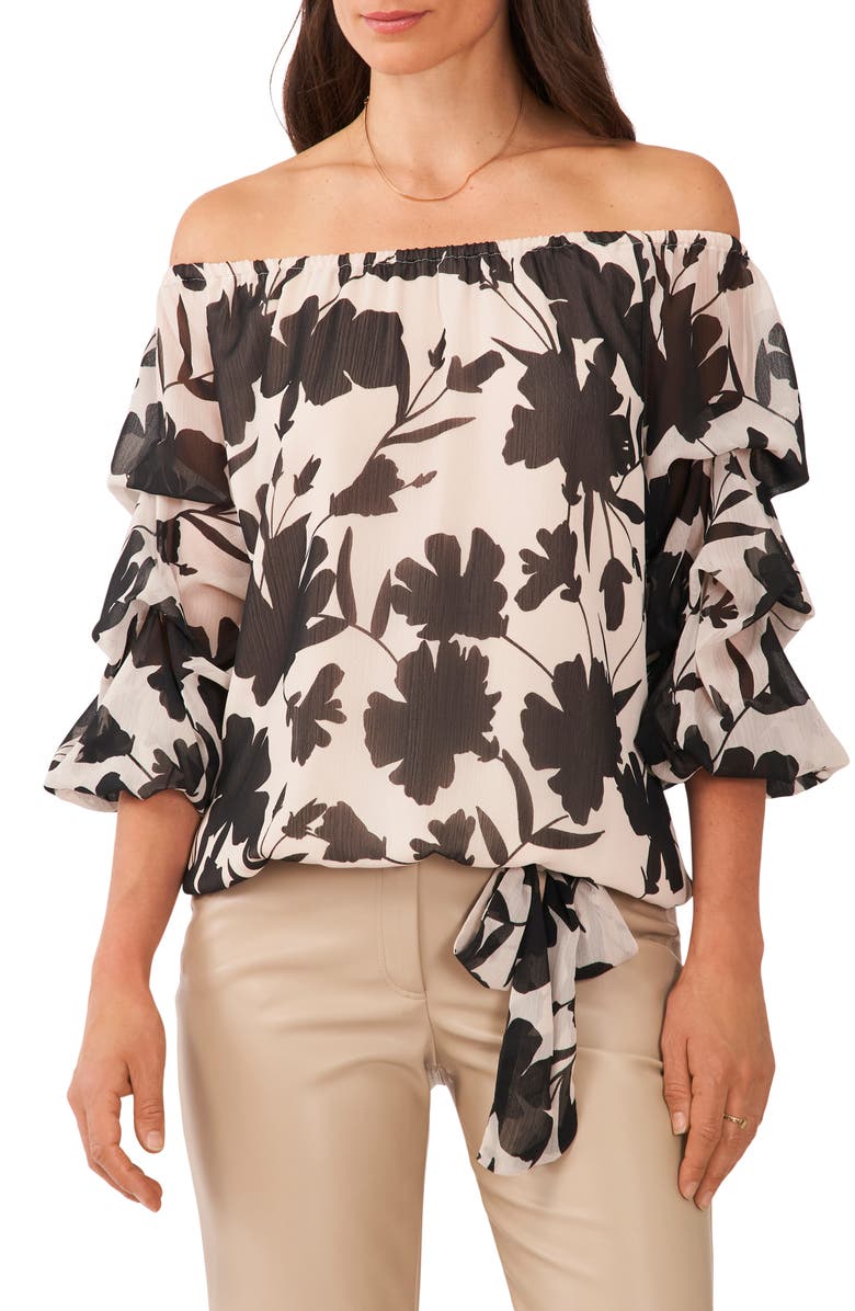 Vince Camuto Floral Off the Shoulder Top, Main, color,