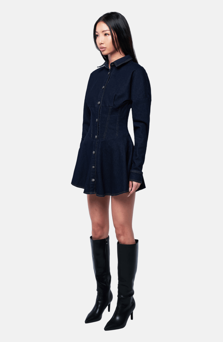 OW Collection ELLA Denim Dress, Alternate, color, Dark Wash