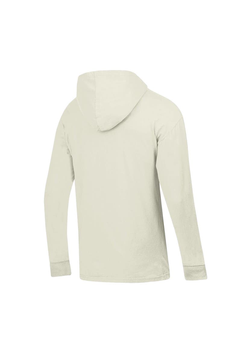 Men's ComfortWash  Cream Georgia Bulldogs Long Sleeve Hooded T-Shirt, Alternate, color, Cream