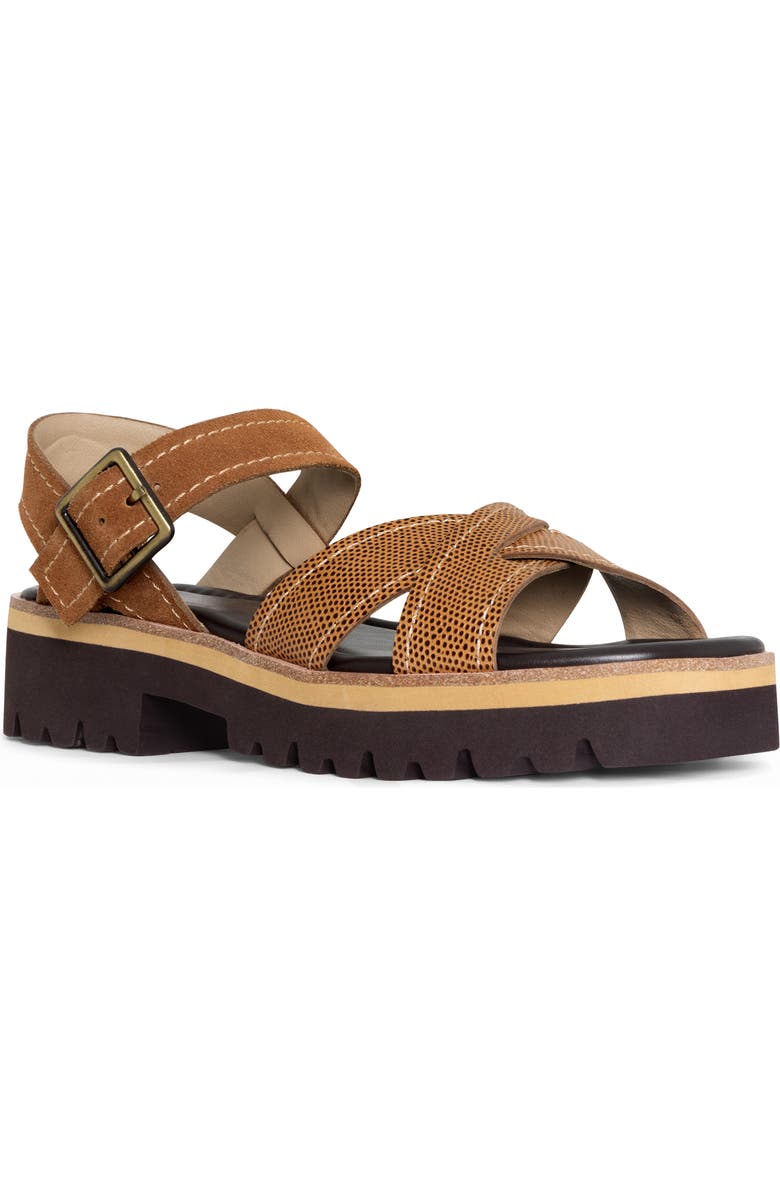 Donald Pliner Lug Sole Slingback Sandal, Main, color, Saddle