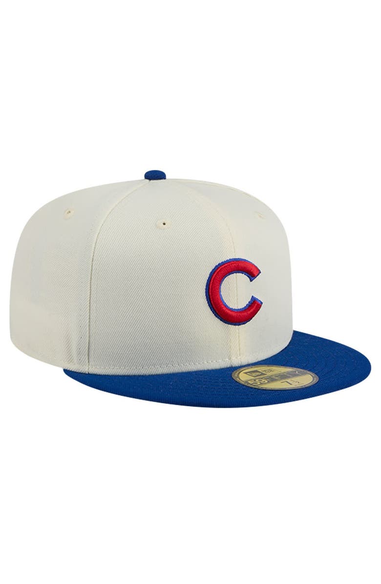 New Era Men's New Era Cream Chicago Cubs Evergreen Chrome 59FIFTY Fitted Hat, Alternate, color, 