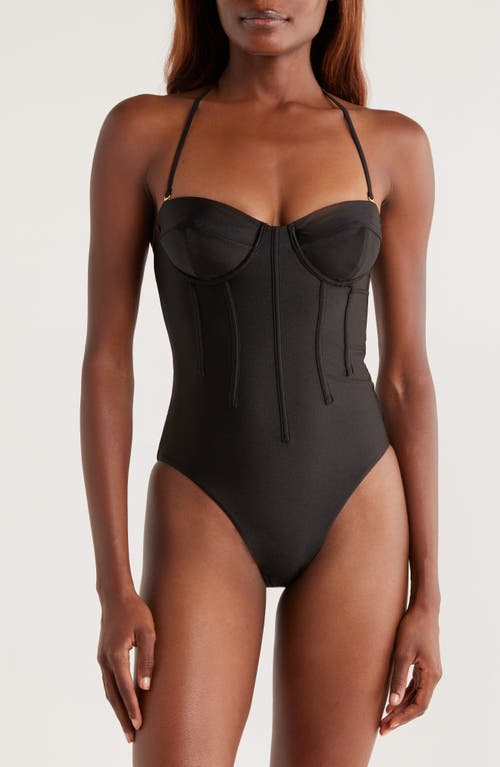 Kulani Kinis Contour Underwire Strapless One-piece Swimsuit In Black