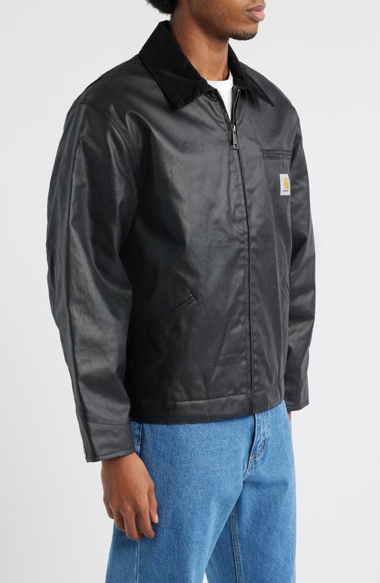 Carhartt Work In Progress OG Dean Coated Cotton Jacket, Alternate, color, Black