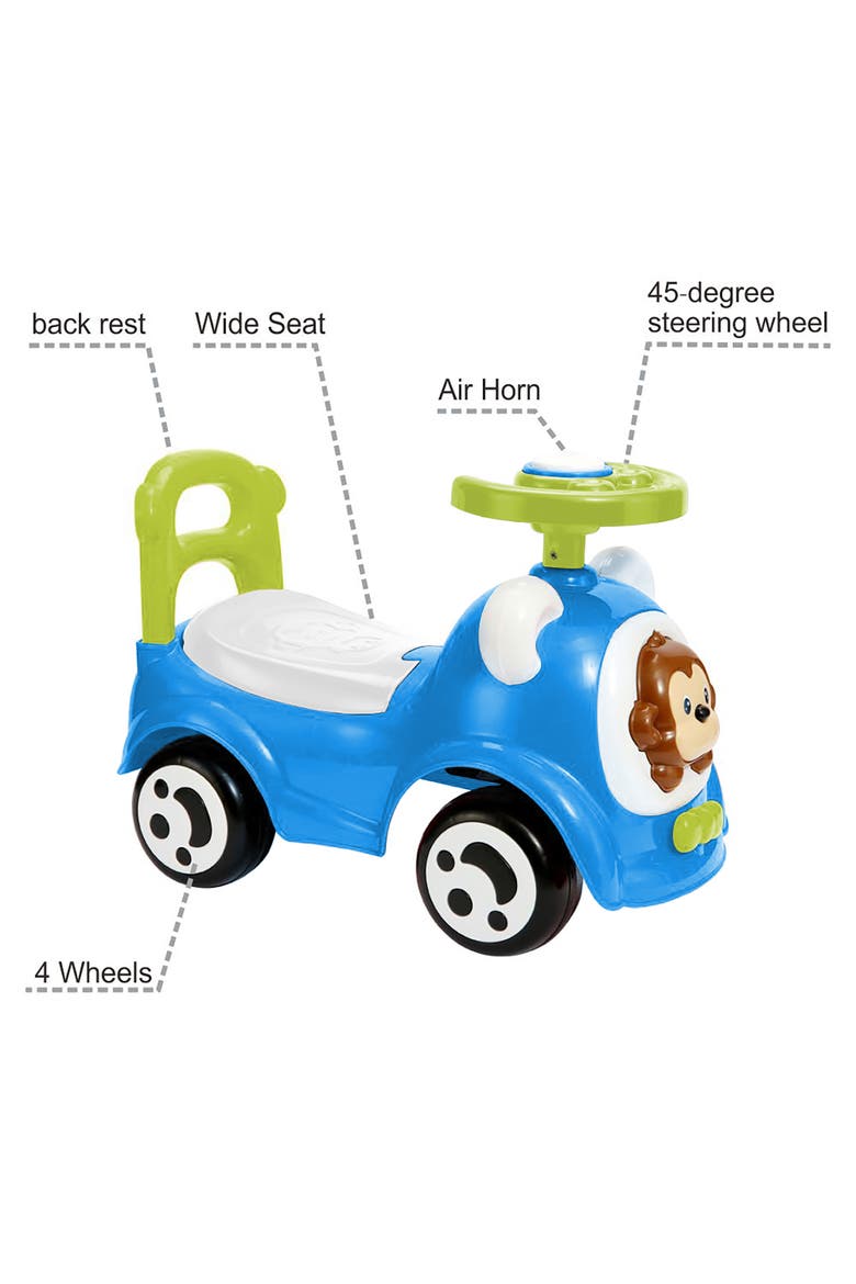 Push & Ride Racer Car Ride On, Blue, Alternate, color, Multicolored