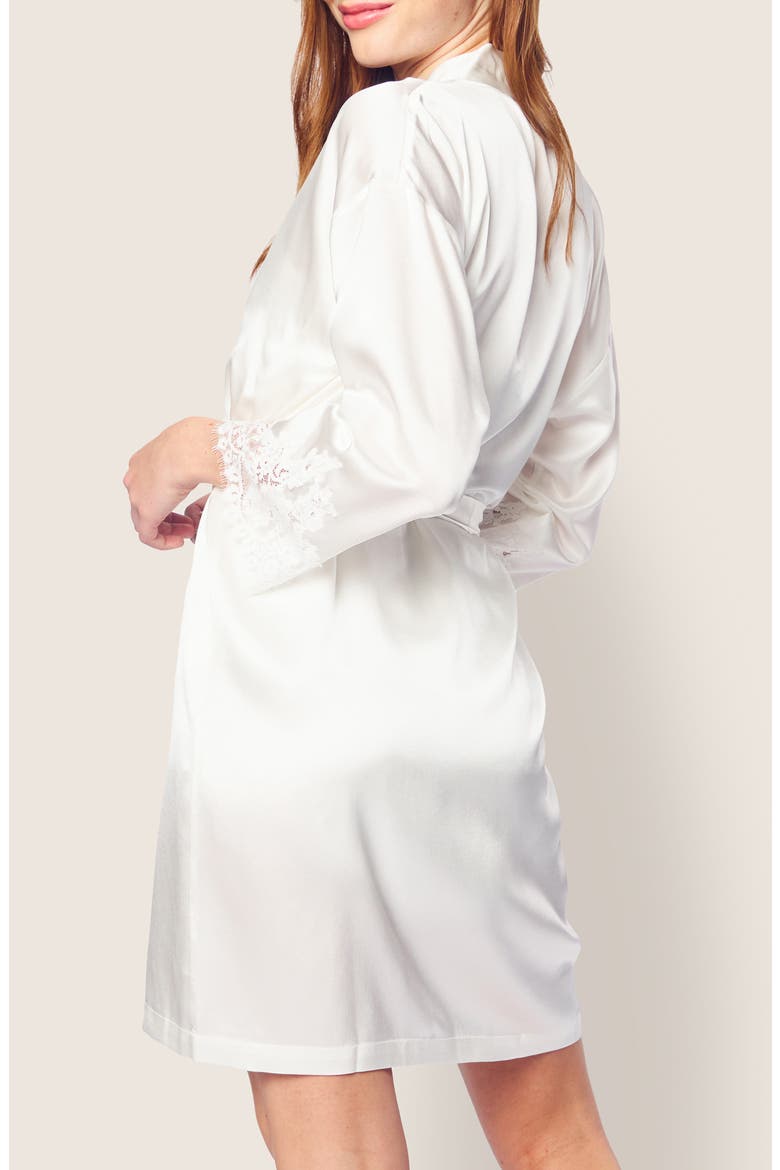Silk Lace Robe, Alternate, color, WHITE