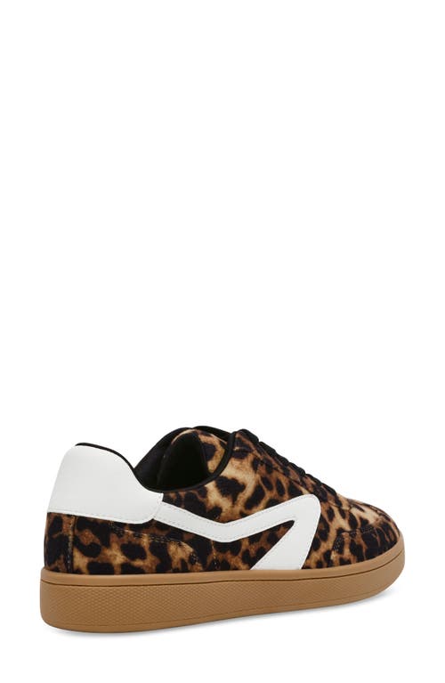 Dolce Vita Voyage Leopard Color Block Lace-up Sneakers In Beige Shiny