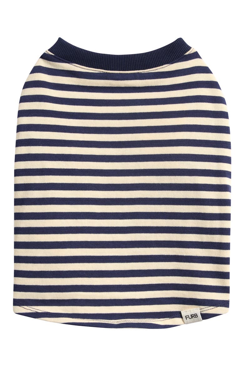 The Playful Pooch Stripe Cotton Pet Sweater, Alternate, color, NAVY/WHITE