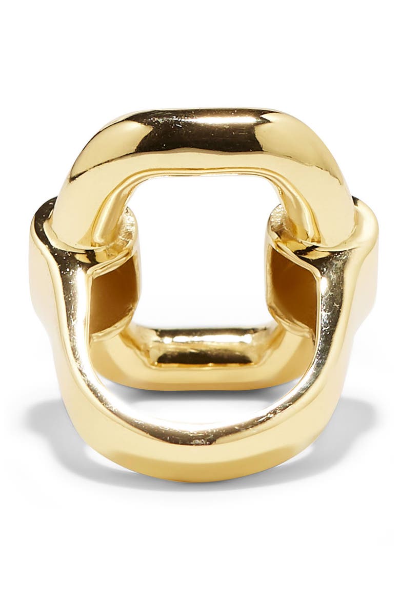 Statement Buckle Ring - Size 7, Alternate, color, GOLD 01