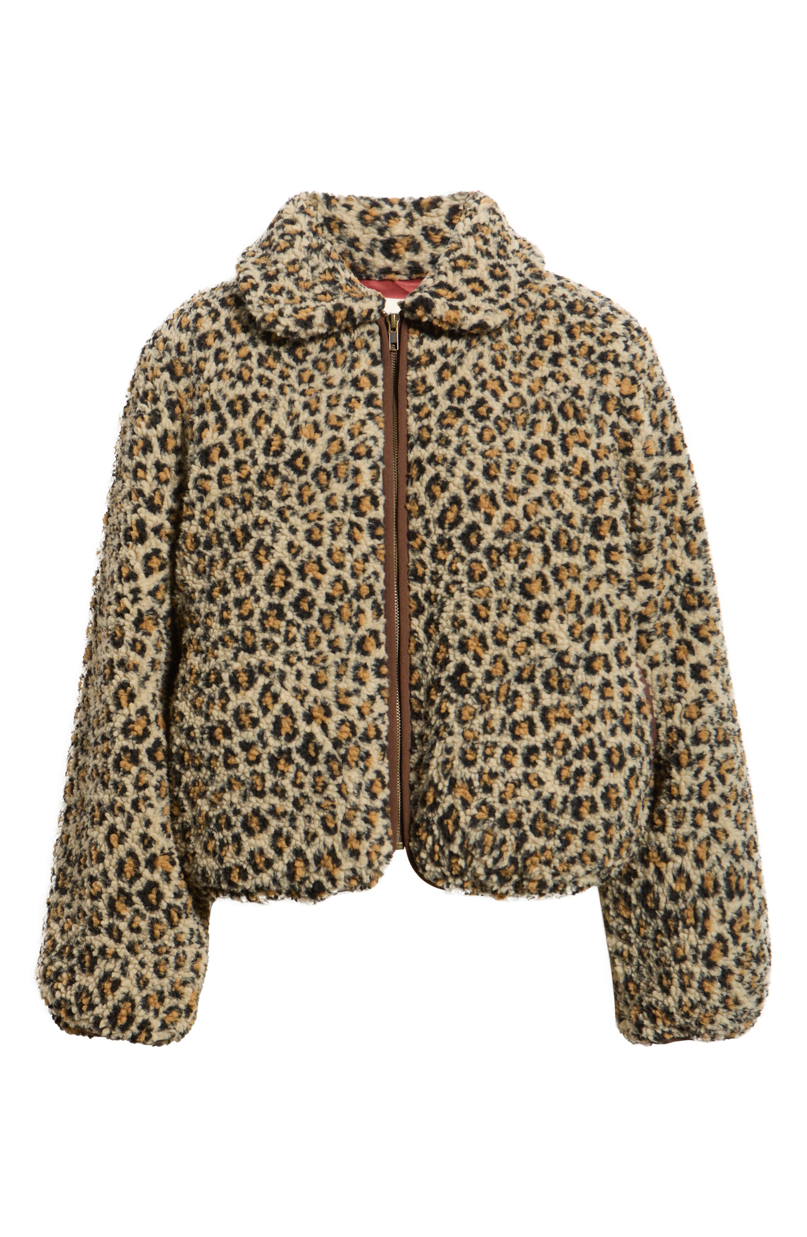 THE GREAT. The Vail Leopard Print Fleece Jacket (Women) | Nordstrom