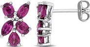 DELMAR Rhodolite Garnet Cluster Stud Earrings