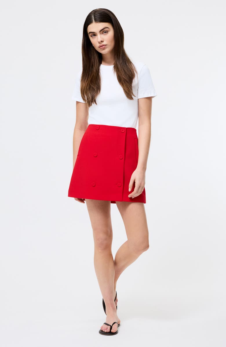 French Connection Azra Double Breasted Stretch Twill Miniskirt, Alternate, color,