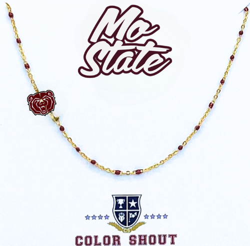 Color Shout Missouri State University Side Necklace In Gold