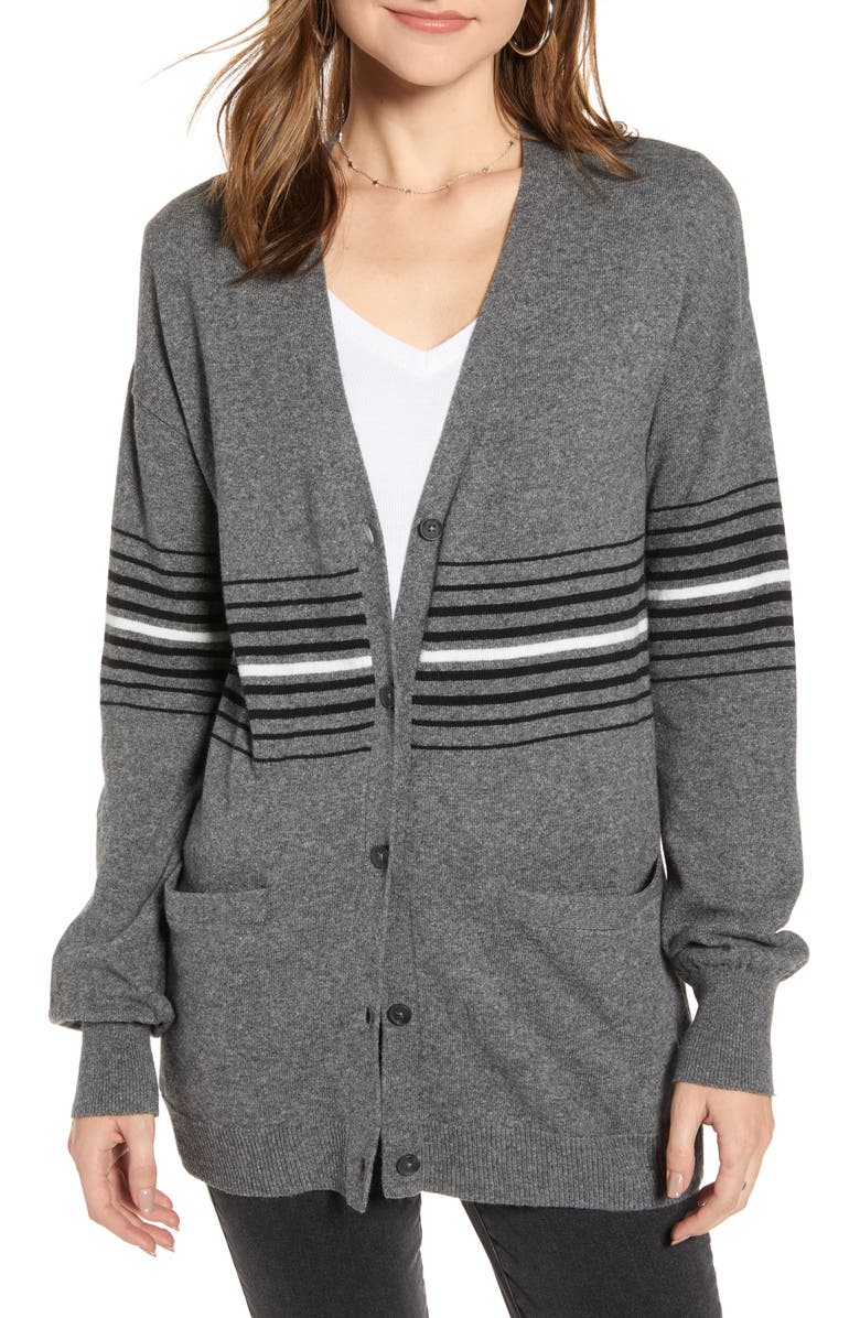 Treasure & Bond Athletic Stripe Cardigan, Alternate, color, 