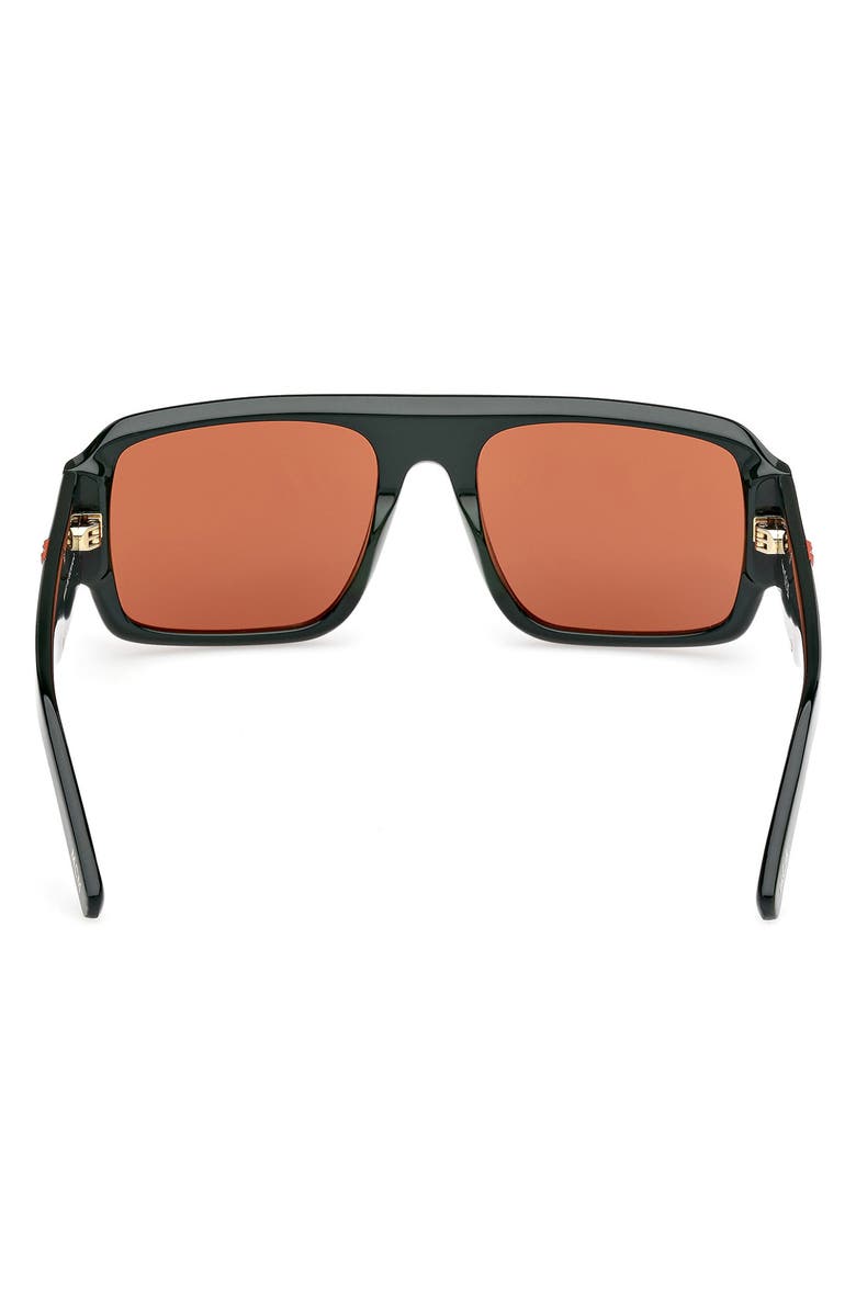 MCM 55mm Polarized Navigator Sunglasses, Alternate, color, Shiny Dark Green / Roviex